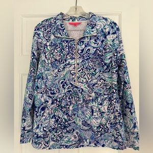 Lilly Pulitzer Skipper Popover Royal People 60 Animals Medium VGUC